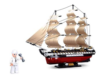 Sluban ModelBricks USS Frigate Segelschiff M38-B0836 uses Constitution 1x-21 1:170, Mehrfarbig, Medium