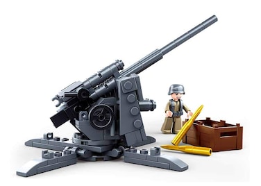 Sluban German WW2 AA Aircraft Gun - Building Blocks - M38-B0852-100% Compatible - Original Box