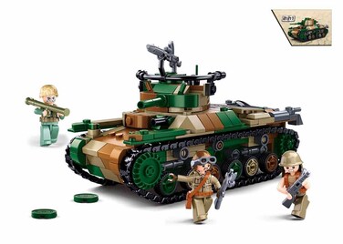 Sluban Army Blocks 2 - in-1 Wii-Type 97 Medium Tank 563Pcs 8+ boy Toys, Girl Toys, Birthday Gift, Growth, Fun, for Kids.