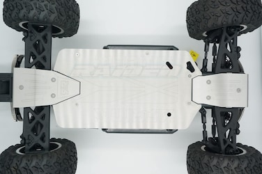 Stainless Steel Chassis Front Center Rear Skid Plate Set fits Arrma 1/10 Big Rock Crew Cab V3 Typhon 3S - Standard Version