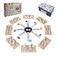 Gonoelec Double 12 Mexican Train Dominoes Set for Adults with 8pcs Wooden Trays, 9 Train Markers, 91 Color Dot Tile Dominos in Tin Box &amp; Hub - Classic Family Board Game Set Party Toy Gift for Kids