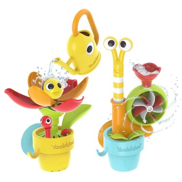 Yookidoo Toddler Baby Bath Toy (Ages 1-3) Garden Adventure Set Bundle: Snail &amp; Flower with Watering Can (Mold Free) Attach to Any Tub or Shower Fun for Bath Time - Great for Boys , Girls , &amp; Kids