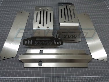 Stainless Steel Chassis Armor Front &amp; Rear Skid Plate 5pcs Hollow Version for Traxxas X-Maxx XMAXX 6S 8S