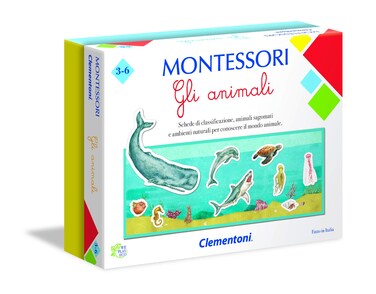 Clementoni 16100 16100-Montessori-Animals, Educational Game, Multi-Coloured