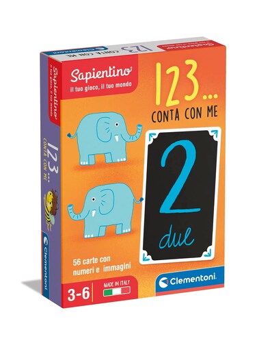 Clementoni 16134 16134-Sapientino-1,2,3.Count with me-Educational Game, Multi-Coloured