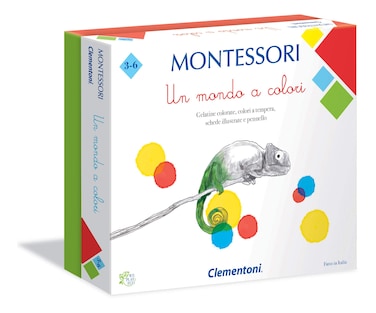Clementoni 16136 16136-Montessori-A World in Color, Educational Game, Multi-Coloured