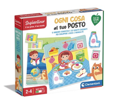 Clementoni- Sapientino-Everything in His Place Educational Game, Multicoloured, 3, 16138