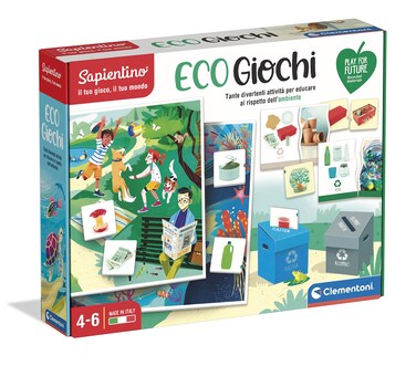 Clementoni - Sapientino-Eco Ecology Games, Educational 4 Years, Game Differentiated Collection-100% Recycled Materials-Play for Future-Made in Italy, Multicoloured, 16367