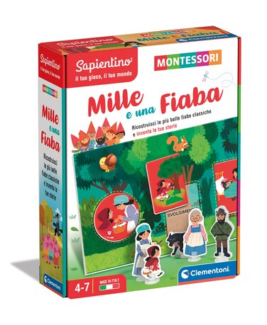 Clementoni - Sapientino Mille e UNA Fairy Tale-Educational Game 4 Years, Montessori Flashcards - Made in Italy, Italian Colour, 16423