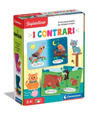 Clementoni - Sapientino Flashcards, The Contrari, Educational Educational Game with Illustrated Cards to Pair for Children 2 Years, Made in Italy, 16458