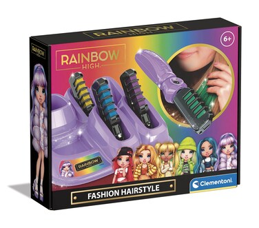 Clementoni- Rainbow High-Fashion Hair: Chalk Comb Set for Creative Hair Colouring, Safe &amp; Washable (6 +Years)