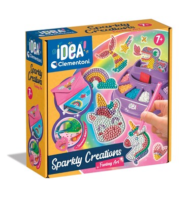 Clementoni Idea - Sparkly Creations Game Icons, Diamond Art, Creative Game for Children 7+ Years, Art Kit and Gem Laboratory, Gaming Theme Stickers, 18746