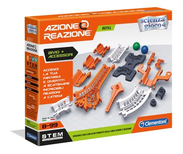Clementoni - 19161 - Action and Reaction - Expansion Long Tracks, Joints and Crossroads - Made in Italy - Track Expansion Set - Scientific Game for Children Aged 6 Years