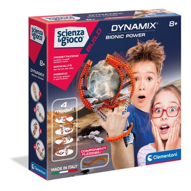 Clementoni - 19169 - Science &amp; Play - Dynamix - Bionic Power - Made in Italy - Flexible Construction - Scientific Game (Italian Version), 8 Years+