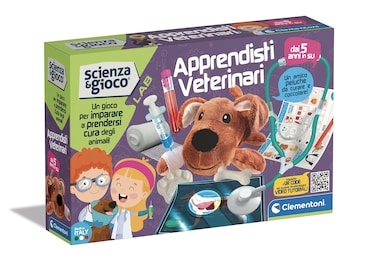 Clementoni Lab-Apprentice Science Experiments Kit, Scientific Game Children 5 Years+, Veterinary Lab, Italian Version, Made in Italy, Multicoloured, Medium, 19267