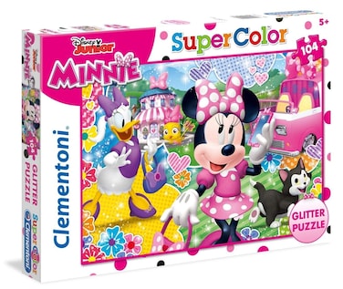 Clementoni 20146 Clementoni-20146-Glitter Puzzle-Minnie Happy Helpers-104 Pieces-Disney, Multi-Colour
