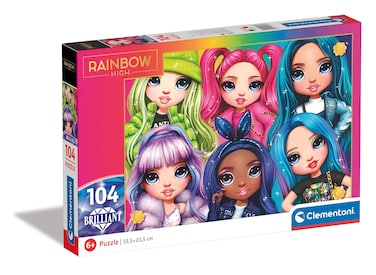 Clementoni 20343 Rainbow High Puzzle 104pzs Supercolor Brilliant High-104 Pieces-Jigsaw Kids Age 6, Multicolored, M