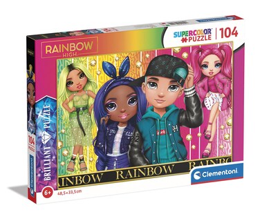 Clementoni 20344 Rainbow High Puzzle 104pcs Supercolor Brilliant High-104 Pieces-Jigsaw Kids Age 6, Multicolor, Medium