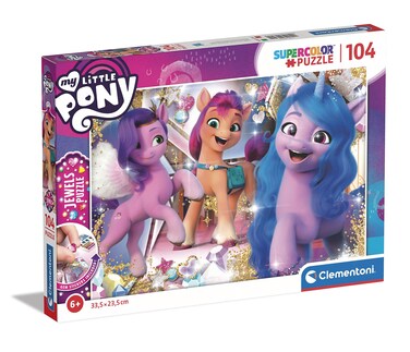 Clementoni 20345 Jewels My Little Pony 104pzs Puzzle Supercolor Pony-104 Pieces-Jigsaw Kids Age 6, Multicolored, M