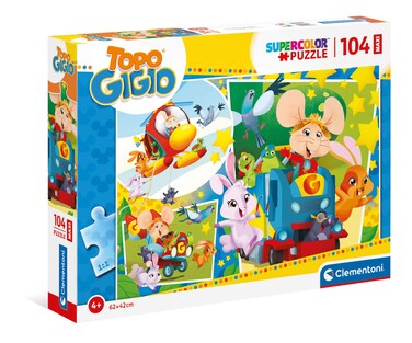 Clementoni - 23756 - Supercolor Puzzle - Mouse Gigio - 104 Maxi Pieces - Made in Italy, Puzzle Children 4 Years +