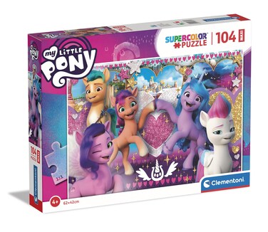 Clementoni 23765 My Little Pony Maxi Puzzle 104pcs Supercolor Pony-104 Pieces-Jigsaw Kids Age 4, Multicolor, Medium