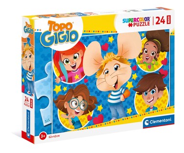 Clementoni - 24214 - Supercolor Puzzle - Mouse Gigio - 24 Maxi Pieces - Made in Italy, Children's Puzzle 3 Years+