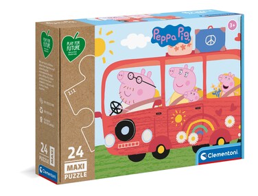 Clementoni 24221 Peppa Pig Play for Future Pig-24 Maxi Pieces-Jigsaw Kids Age 3-100% Recycled Materials-Made in Italy, Cartoon Puzzles, Multicoloured