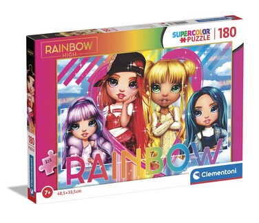 Clementoni 29776 Rainbow High Puzzle 180pcs Supercolor High-180 Pieces-Jigsaw Kids Age 7, Multicolor, Medium