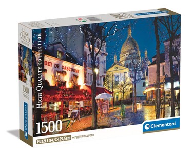 Clementoni 31709 Jigsaw Collection Montmartre 1500 Pieces-Poster Included, Puzzle for Adults 14-99 Years, Gift for Men/Women, City, Paris, France, Made in Italy, Multicolor