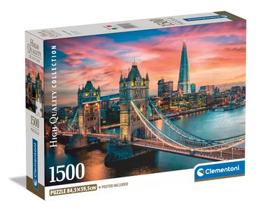 Clementoni Jigsaw Puzzle Collection - London Twilight 1500 Pieces - Poster Included, Puzzle for Adults 14-99 Years, Gift for Men/Women, City, London, UK, Made in Italy, 31715