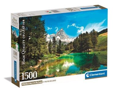 Clementoni 31720 Jigsaw Collection-Blue Lake 1500 Pieces-Poster Included, Puzzle for Adults 14-99 Years, Gift for Men/Women, Italian Landscape, Made in Italy, Multi-Coloured