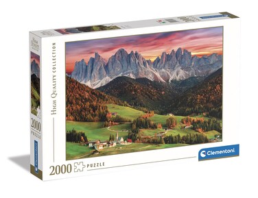 Clementoni 32570 Puuzle Valley 2000pcs Collection Val Di Funes 2000 Pieces, Made in Italy, Jigsaw Puzzle for Adults, Multicolor, Medium