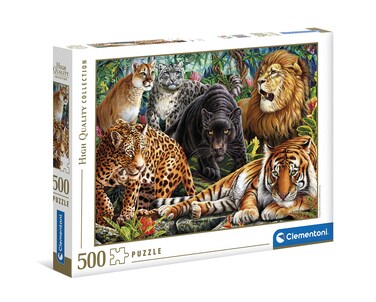 Clementoni - 35126 Collection Puzzle Wild Cats - Jigsaw Puzzle 500 Pieces, Made in Italy, Jigsaw Puzzle for Adults