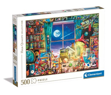 Clementoni Collection-To The Moon 35148 500-Piece Adult Puzzle Made in Italy Multi-Coloured
