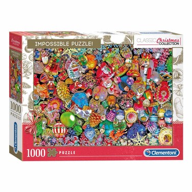 Clementoni - 39585 - Christmas Collection - Impossible Jolly Christmas Puzzle - Adult Puzzle 1000 Pieces, Christmas Puzzle - Made in Italy, Adult Puzzle Clementoni