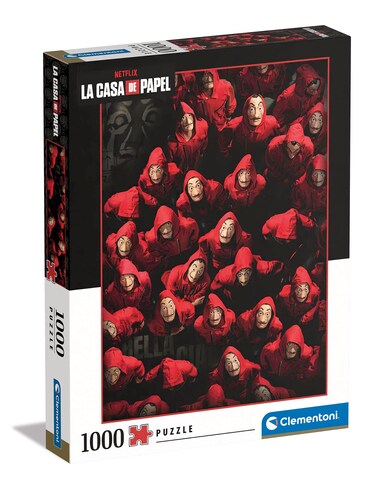 Clementoni 39654 La 1000pcs Casa De Papel/Money Heist 1000 Pieces, Made in Italy, Jigsaw Puzzle for Adults, Multicolor, Medium