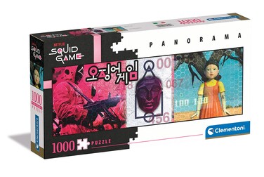 Clementoni 39694 Panorama Squid Game 1000 Pieces, Made in Italy, Jigsaw Puzzle for Adults, Multicolour
