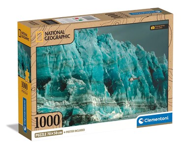 Clementoni - 39731 - Puzzle National Geographic - Hubbard Glacier - Jigsaw Puzzle 1000 Pieces, Jigsaw Puzzle for Adults - Made in Italy