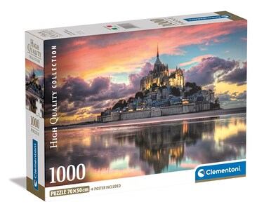 Clementoni Collection Magnifique Mont Saint-1000 Pieces-Puzzle, Entertainment for Adults-Made in Italy, 39769