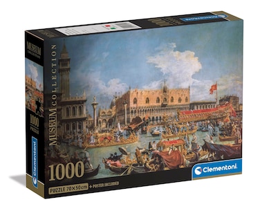 Clementoni - Museum Collection Canaletto, Return of Bucentaur at The Molo on Ascension Day-1000 Pieces-Puzzle, Adult Entertainment-Made in Italy, 39792