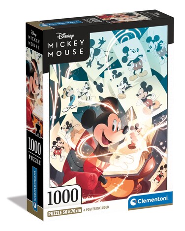 Clementoni Collection-Disney Mickey Mouse Celebration-1000 Pieces-Puzzle, Vertical, Fun for Adults, Made in Italy, Multicoloured, 39811