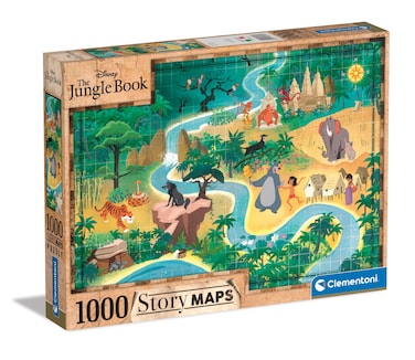 Clementoni - Disney The Jungle Book Collection Book-1000 Pieces-Puzzle, Horizontal, Fun for Adults, Made in Italy, Multicoloured, 39816