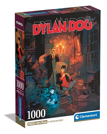 Clementoni - Dylan Dog Dog-1000 Pieces, Comic Puzzle, Author Illustrations, Vertical, Fun for Adults, Made in Italy, Multicoloured, 39817