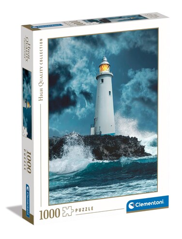 Clementoni Collection-Lightouse in The Storm-1000 Pieces-Puzzle, Vertical, Fun for Adults, Made in Italy, Multicoloured, 39828