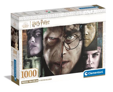 Clementoni 39855 Harry Potter Jigsaw 1000 Pieces-Poster Included, Puzzle for Adults 14-99 Years, Gift for Men/Women, Hogwarts, Made in Italy, Multicolor