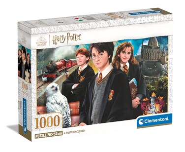 Clementoni Jigsaw Puzzle Harry Potter 1000 Pieces - Poster Included, Puzzle for Adults 14-99 Years, Gift for Men/Women, Hogwarts, Made in Italy, 39862