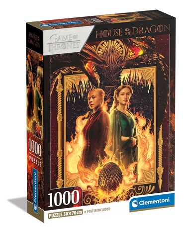 Clementoni - House of The Dragon Dragon-1000 Pieces-Puzzle, Poster Included, TV Series, Fun for Adults, Made in Italy, 39903, Multicoloured