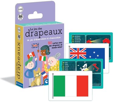 Clementoni Flags Cards Children-Educational Game-Made in Italy, 6 Years and Above, 52541