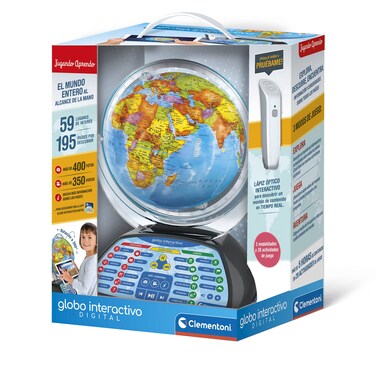 Clementoni - Interactive Earth Globe, 55387, Multicolor, Spanish Version
