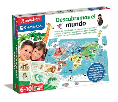 Clementoni- Discover The World, Educational Game Geography and Maps, Educational Toy in Spanish from 6 Years (55446)